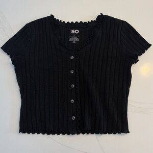SO Women's Black Ribbed Crop Top